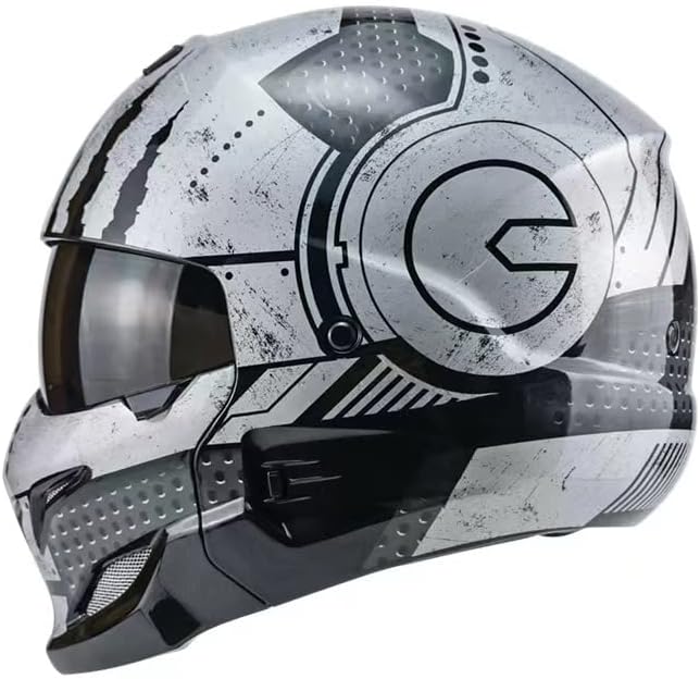 Miniatura 4 de Cascos modulares de cara abierta, casco de motocicleta de cara completa unisex para adultos, scooter, Street Bike Cruiser aprobado por DOT