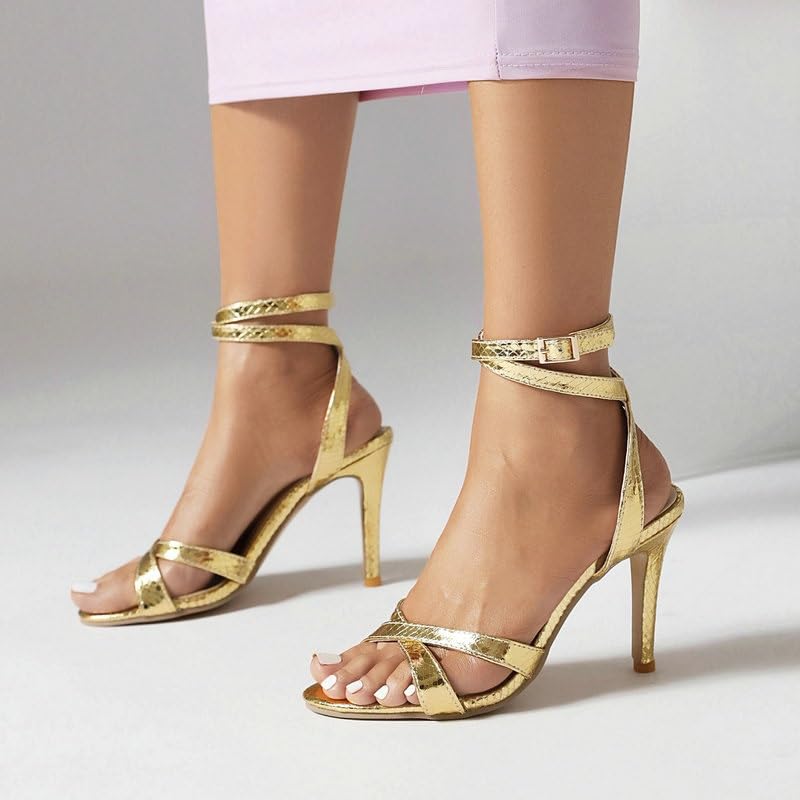 Women's Stiletto High Heels Ankle Strap Open Toe Dress Sexy Sandals2