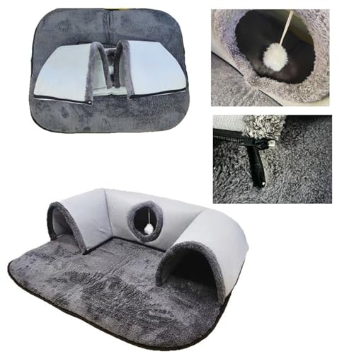 Tunnel pour chat pliable en polyester résistant pour stimuler la curiosité des félins