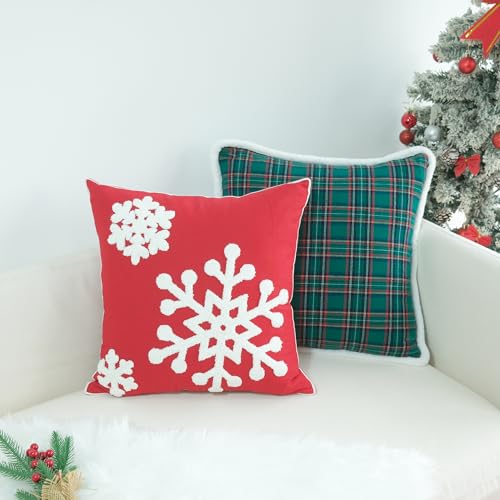 Jojusispackof2christmasdecorativesnowflakethrowpillowcoversembroiderycushioncasesholidaydecorsoftpillowcasesforcouchsofabedroomcarred20x20inch Urban Country Home Decor Jojusis pack of 2 christmas decorative snowflake throw pillow covers embroidery cushion cases holiday decor soft pillowcases for couch sofa bedroom car red 20 x 20 inch urban country home decor