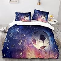Biancheria da letto 3D calcio grigio 70/90 cm + 140/200 cm