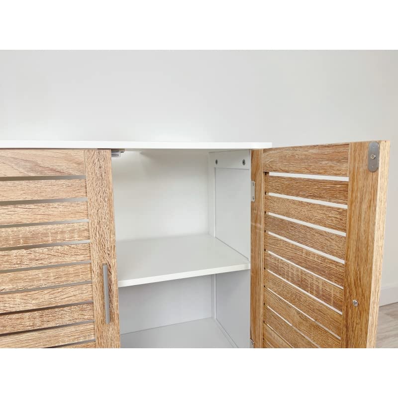 D,casa - Mueble bajo Lavabo nórdico marrón de bambú para Cuarto de baño Basic - Nordico