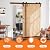 SKYSEN 42in x 84in Double Sliding Barn Doors with 8FT Single Track Bypass Barn Door Hardware Kit, Unfinished Spruce Wood, Save Spacing, Easy to Install, Maximum Fit 73in Openning.(42-84-8FT-DGJ)