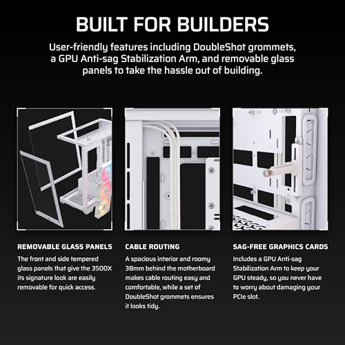 CORSAIR 3500X RS ARGB Panoramic Mid-Tower PC Case – White - image 8