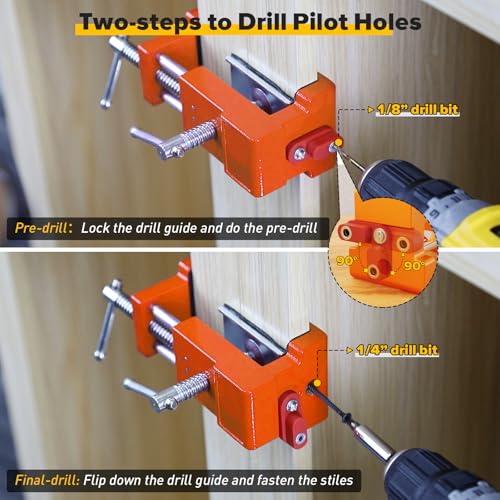 Image of Cabinet Clamps, Cabinetry Clamps Cabinet Face Frame Clamps Cabinet Installation Clamps Cabinet Tools with Two Side Screws and Alignment Plate, 2 Pack, Up to 440 lbs Load Capacity, Orange