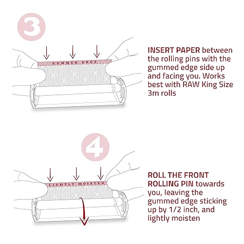 RAW Phatty 125 mm Crystal Clear Tripple Strength Cigarette Rolling Paper Machine - Roll Up Your Favorite Smoking Contents Quick and Easy with This See Through Roller - Image 4
