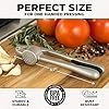 Zulay Kitchen Premium Garlic Press Set - Rust Proof Professional Garlic Mincer Tool - Easy-Squeeze, Easy-Clean with Soft, Ergonomic Handle - Silicone Garlic Peeler & Brush (Silver) #2