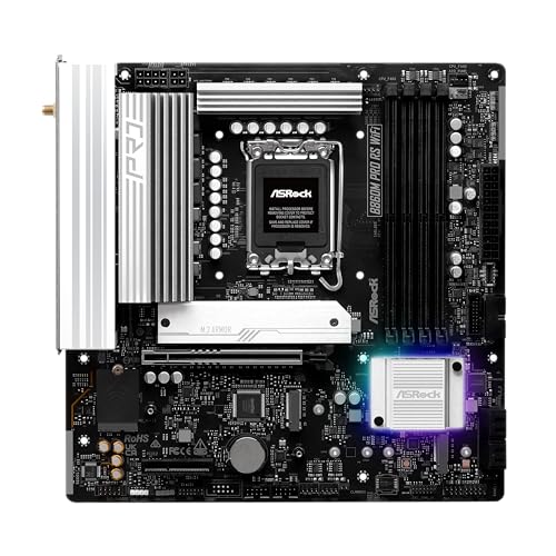 Image of ASRock B860M Pro RS WiFi 6E Intel Core Ultra DDR5 8666 MHz 256GB M.2 LGA1851 Micro ATX Motherboard BIOS Flashback SATA3 6.0 Gb /s PCIe 5.0