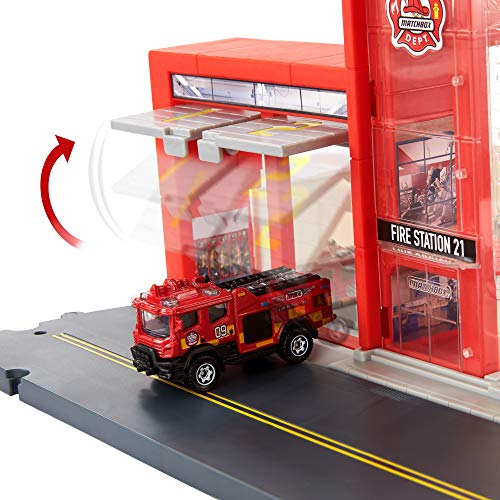 Matchbox HBD76 - Feuerwache Spielset, mit 1 Feuerwehrauto im Maßstab 1:64, Licht- und Soundeffekten und beweglichen… – Bild 4