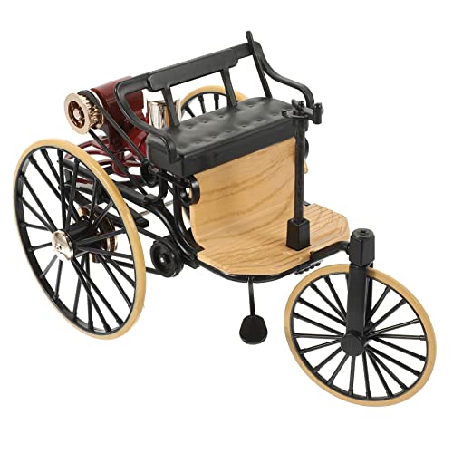 TOYANDONA Vintage Tricycle Model Decor, 1:12 Scale Alloy Tricycle Ornament, Black, Desktop Decoration, Collectible present, 6.69 X 4.13 X 3.34 Inches