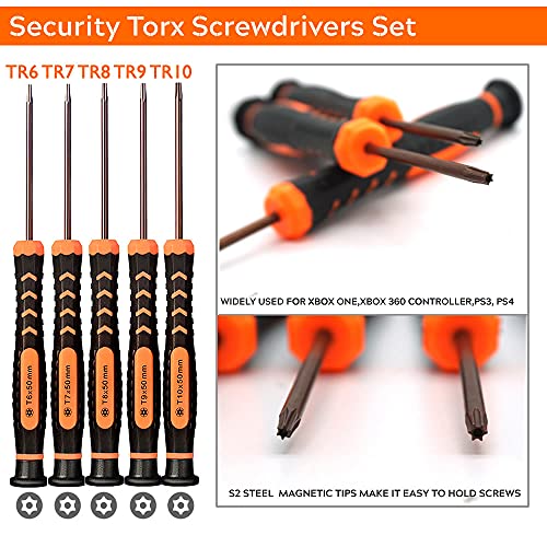 Teckman 11 In 1 Torx Screwdriver Set With T3 T4 T5 T6 T7 T8 T9 T10 Security Torx Screwdriver & Tweezer,Magnetic Screwdrivers Precision Repair Kit For Xbox,Ps4,Macbook,Computer,Ring Doorbell & Knife #TOP3