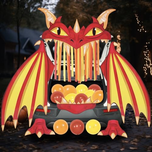 JOYIN Halloween Fire Dragon Trunk Or Treat Car Decorations Kit for SUV Outdoor Indoor Decor, for Haunted House Archway Garage Lawn with Crepe Paper Balloons by JOYIN - Image 6