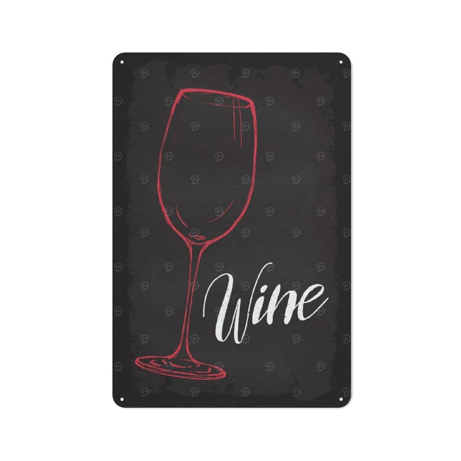 Junmoney Drink Wine Rustic Tin Wall Sign 30X20cm Featuring Bistro Wall Plaque For Restaurant, Kitchen, Counter Or Breakfast Nook