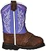 John Deere JD1158 Pull-On Boot (Toddler), Dark Brown Leather/Purple, 7 M US Toddler