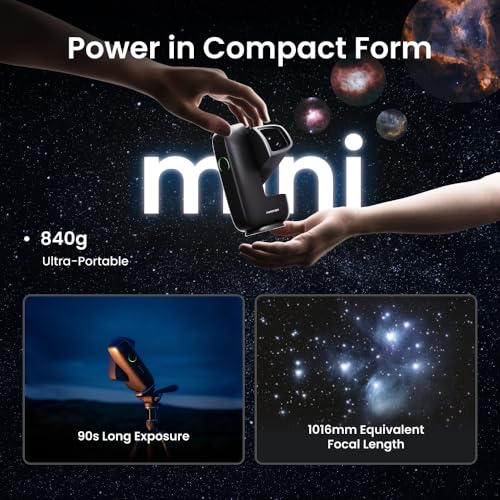 Image of DWARFLAB Dwarf Mini Smart Telescope - 1.85lb Ultra-Portable Astronomy Telescope for Astrophotography with Built-in Filters, Auto GOTO, AZ /EQ Mode and Cloud Processing, Ideal for All Ages