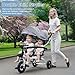 Kids Tricycle,Tandem Trike Tandem Tricycle with Double Seat and Canopy, Anti-Rollover Rubber Wheel Double Baby Stroller Daycare Trike Toy for Boy and Girl Gifts,Preschool Playground Equipment Grey