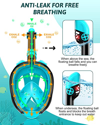Equipo de snorkel para niños, máscara de snorkel facial completa con aletas y set de snorkel miniatura 2