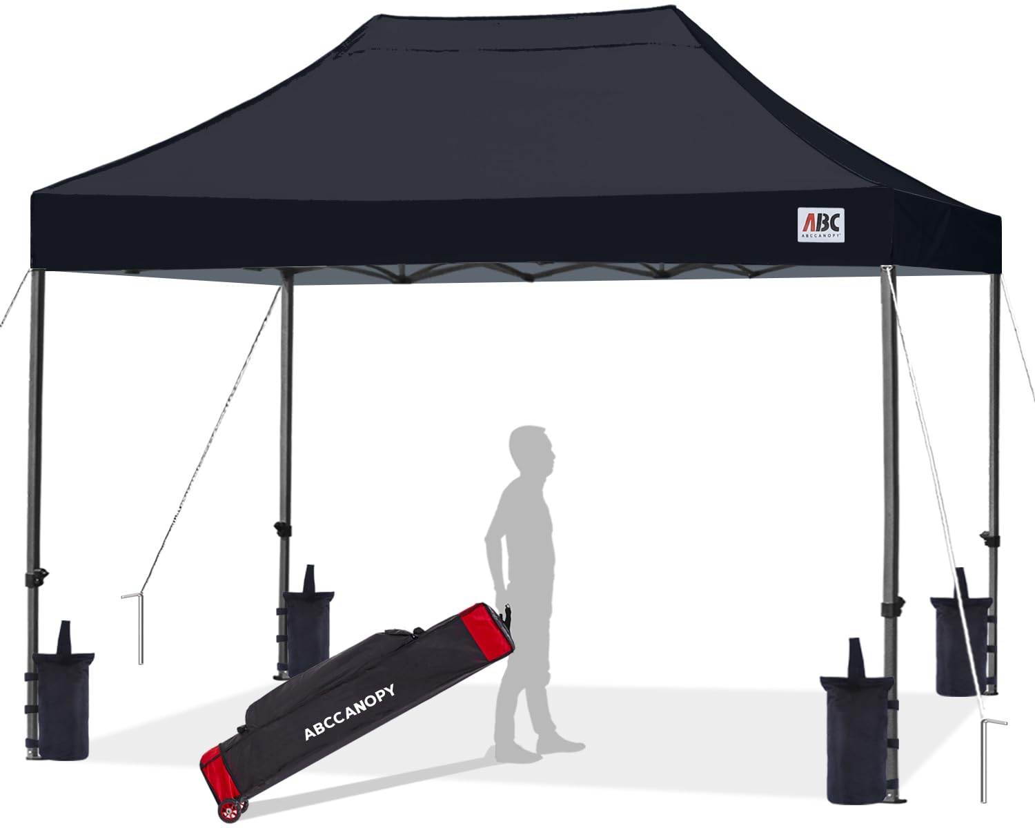 ABCCANOPY Patio Pop Up Canopy Tent 10x15 Commercial-Series (Dark Black)