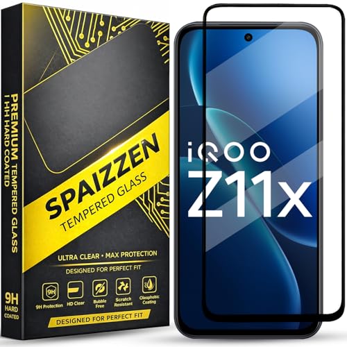 Image of Military-Grade Tempered Glass Screen Protector Compatible for IQOO Z11X 5G / iQOO Z11x 5G / iqoo Z11x with Edge to Edge Coverage and Easy Self Installation kit