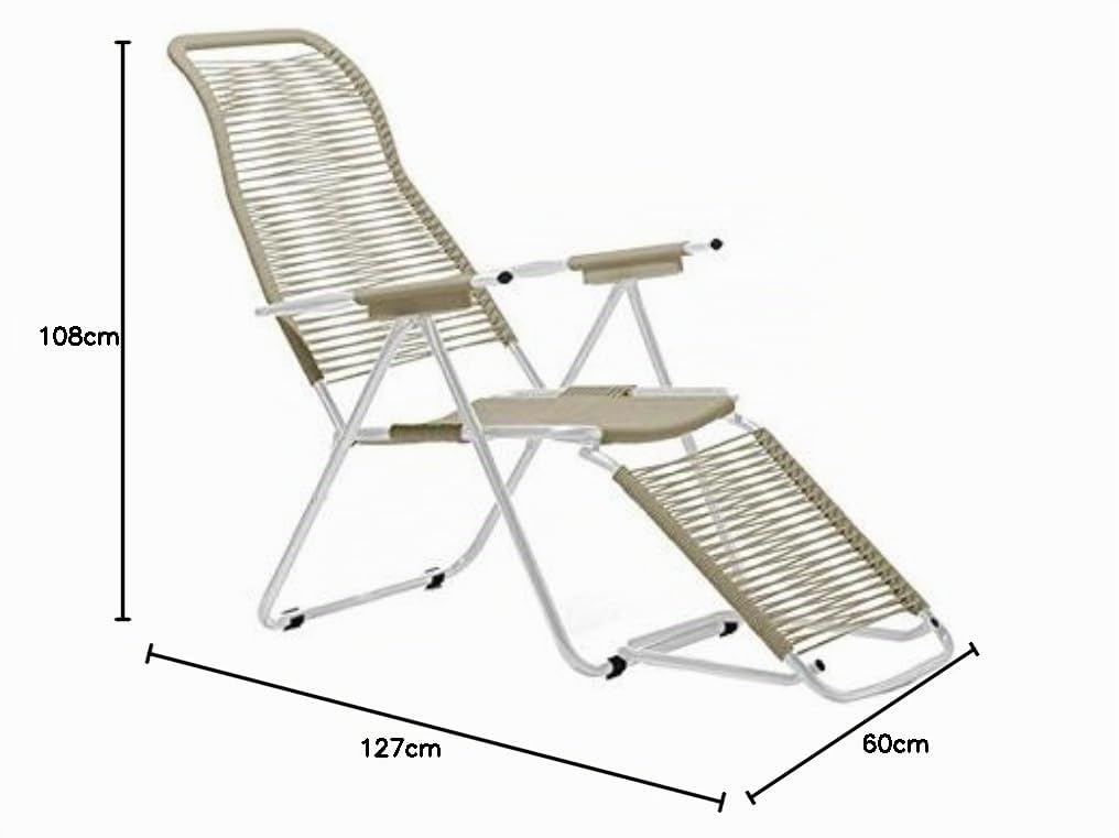 Fiam Spaghetti - Poltrona Relax Cordonata In PVC Da Esterno - Telaio Alluminio, PVC Tortora