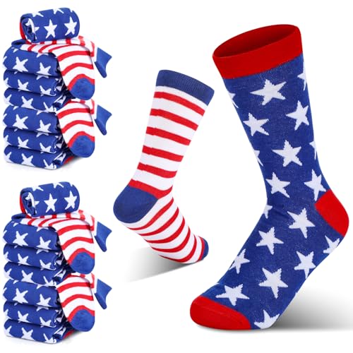 Zhanmai 24 Pairs USA Flag Socks 4th of July Accessories
