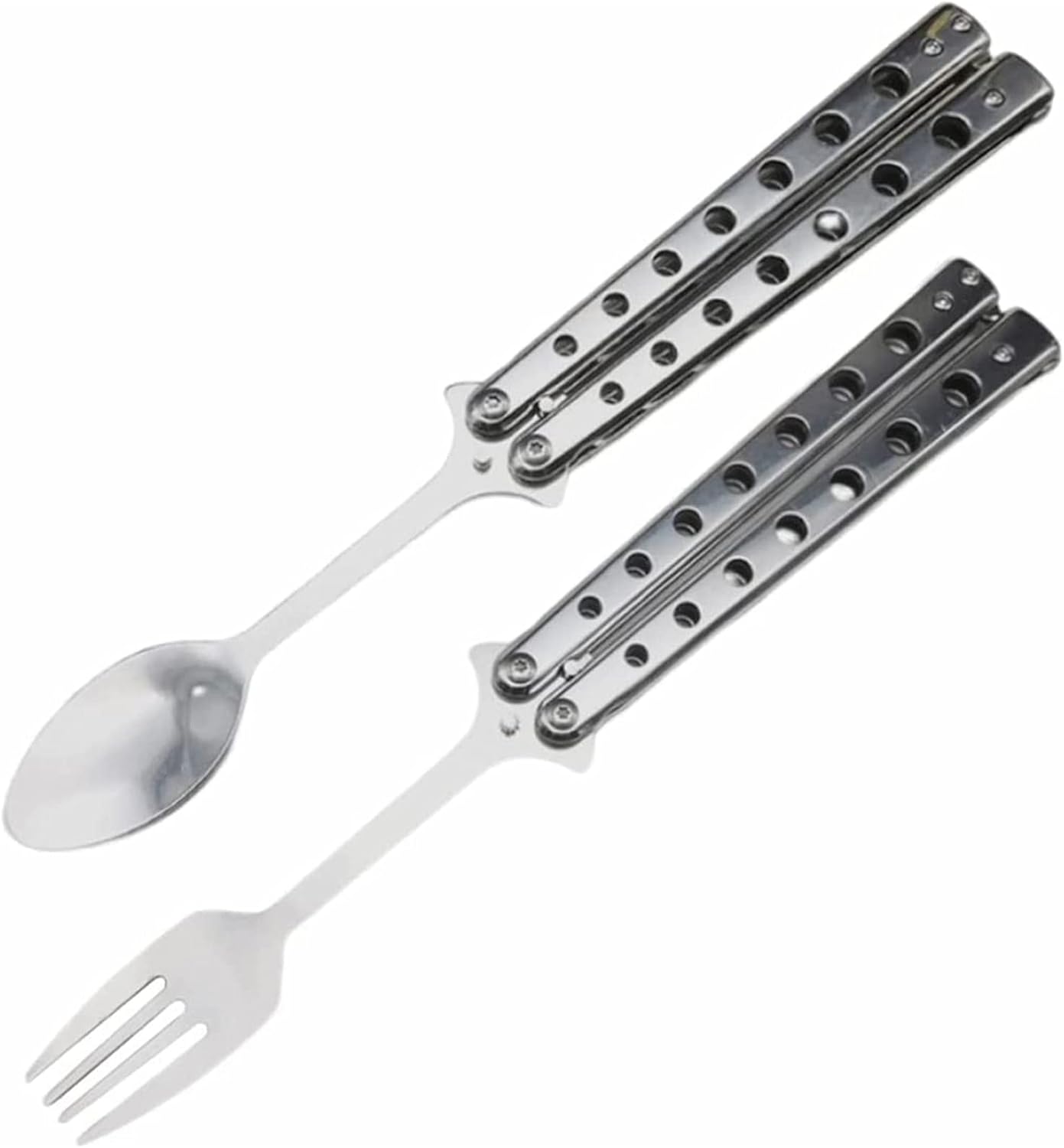 Butterfly Spoon Camping Spoon, Butterfly Fork and Spoon Set, 2 Pcs