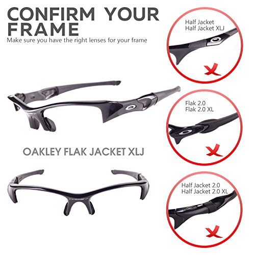 Walleva Replacement Lenses For Oakley Flak Jacket Xlj Sunglasses - Multiple Options Available (Black - Polarized) #TOP4