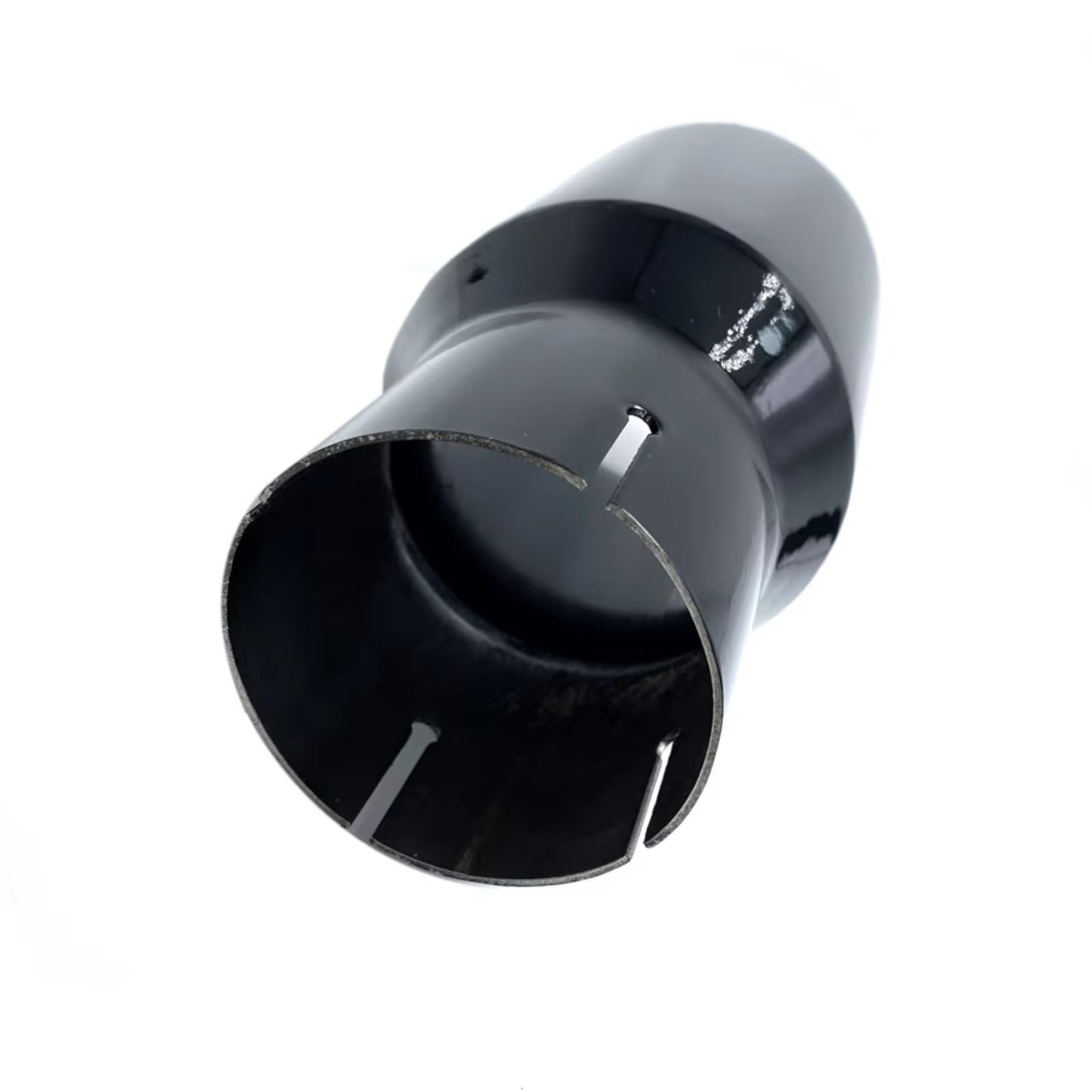 Terminales Escape Para Benz Serie Coche Modificado Acero Inoxidable Negro Brillante Tubo Escape Universal Bisel Edeg Silenciador Punta 1 Pieza(ID 60mm-OD 89mm)