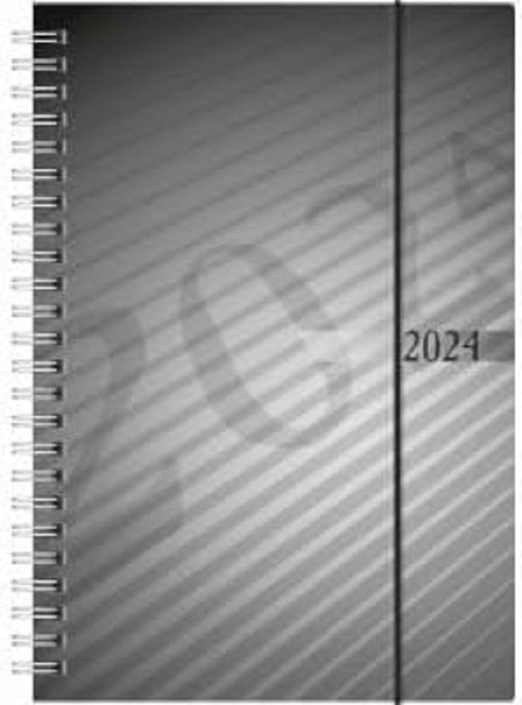rido/idé Weekly calendar model futura 2 2024, 2 pages = 1 week, sheet size 14.8 x 20.8 cm, anthracite, charcoal