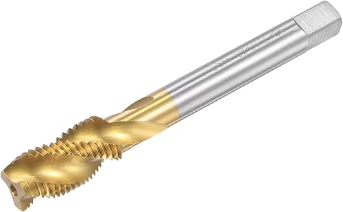 uxcell Grifo roscado de flauta espiral 716-20 UNF, HSS (acero de alta velocidad) chapado en titanio rosca 3 flautas herramienta de roscado H2