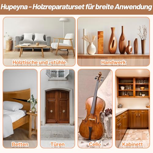 Große Kapazität Laminat Reparaturset, Parkett Reparaturset, Holzkitt Holzfarbe und Bienenwachs, Holz Reparaturset Reparatur von Kratzern, Rissen, Löchern, Verfärbungen für Holzmöbeln und Holzhandwerk