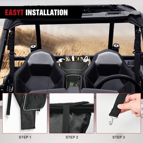 Frokom Bolsa de armazenamento RZR, bolsa central UTV 1680D com vários bolsos, bolsa de assento centr