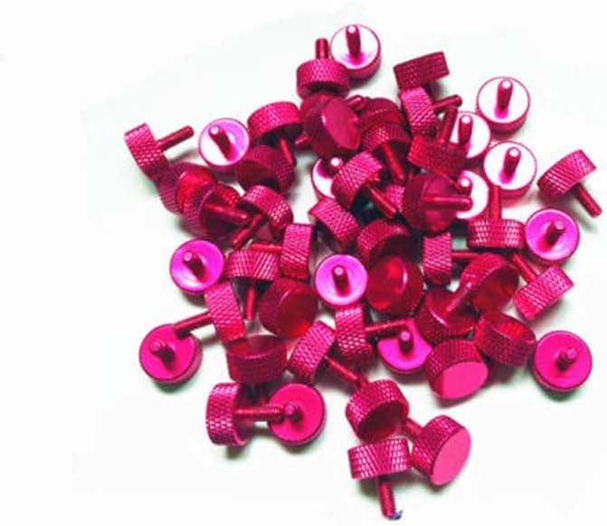 M3x8mm Thumb Knurled Screws Multicolour Adjust Bolts Screw Aluminum alloy 4PCS - (Color: Pink)