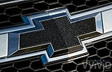 VVIVID Black Metallic Auto Emblem Vinyl Wrap Overlay Cut-Your-Own Decal for Chevy Bowtie Grill, Rear Logo DIY Easy to Install 11.80” x 4” Sheets (x2)