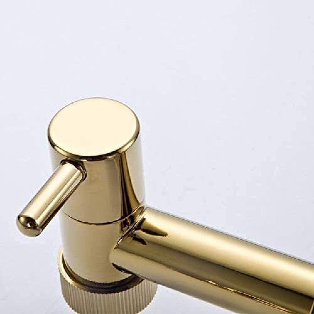 Rubinetti per lavatrice Rubinetti per lavabo in ottone massiccio dorato Rubinetti per acqua fredda singoli a parete Rubinetti da giardino per esterni Rubinetti per WC da giardino decorate