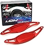 iJDMTOY Sports Red CNC Billet Aluminum Steering Wheel Larger Paddle Shifter Extension Covers Compatible With 2018-up Kia Stinger (CK)