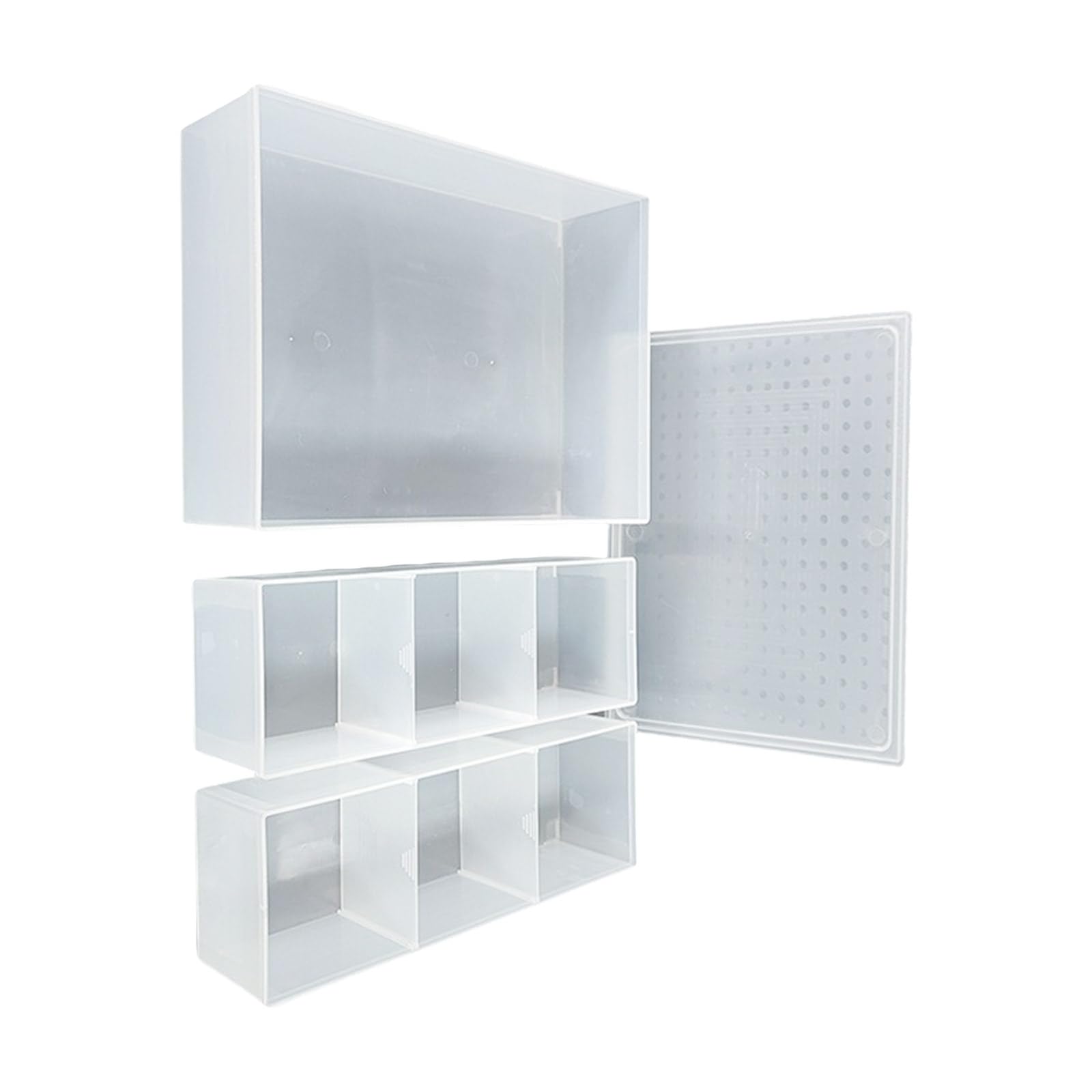 RGYBAO Transparent Modulars Storage Box Rectangle Clear Container for Home Bathroom Organization Stackable Containers