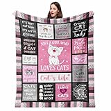 Pezolen Cat Blanket Gifts 50"x60", Cat Gifts for Women, Cat Lover/Mom/Lady Gifts