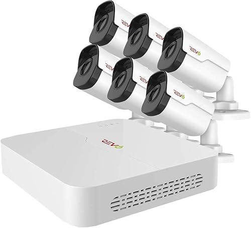 REVO America Ultra HD 8 Ch. 2TB HDD IP NVR Video Surveillance System, 6 x 4MP IP Bullet Security Cameras - Remote Access via Smart Phone, Tablet, PC