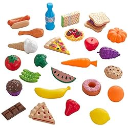 Tipo De Carnada Para Pescar En Playa KidKraft Juego de Comida de juguete de 30 Piezas con Frutas, Verduras y Otras Delicias, Accesorios de Cocina o Supermercado Infantil, Juguetes de alimento para niños 3+ años (63509)