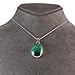 Echmeck Sterling Silver 925 Natural Oval Green Malachite 18x25mm Handmade Pendant Necklace 18+2 inch Chain