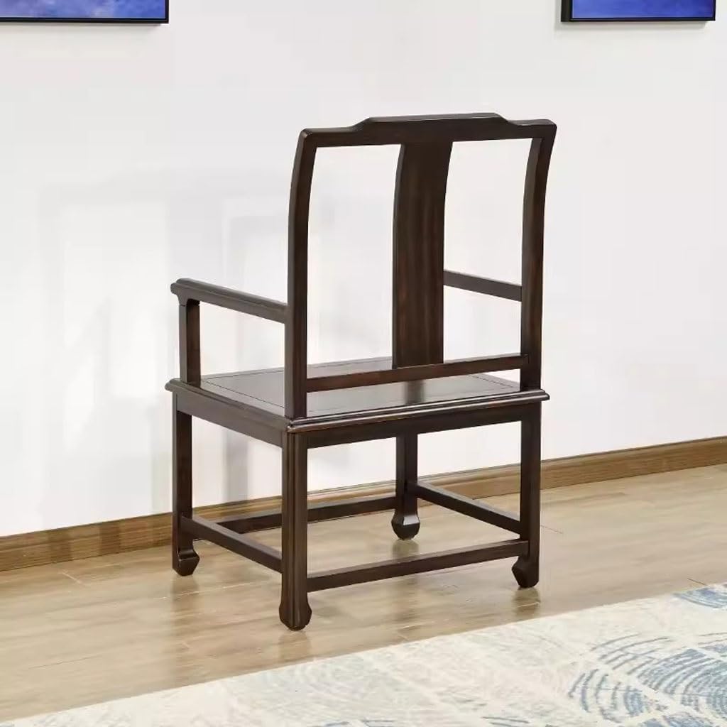 TEESONG Krzesło biurowe chińskie retro krzesło książkowe z litego drewna Zen krzesło herbaciane drewniany podłokietnik krzesło biurowe krzesło konferencyjne biuro komputer biurko krzesło