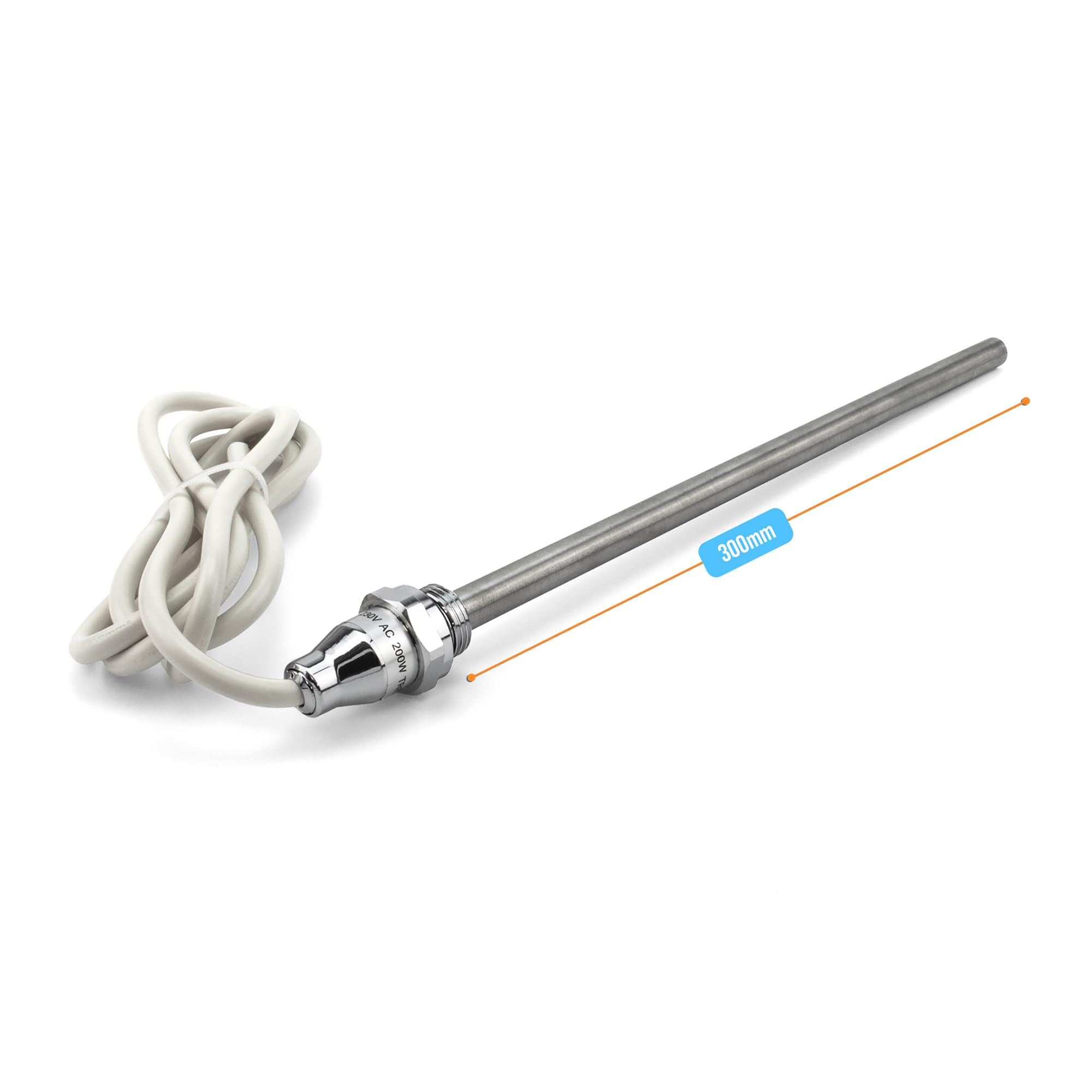 Kudos-Trading Heated Towel Rail Replacement Element 150W 200W 300W 400W 500W 600W 800W IPX4 Waterproof Fast Heating Compatible with Most Rails Easy Installation Upgrade Your Bathroom Experience (200W) - Image 2