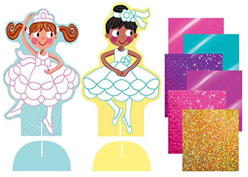 Peaceable Kingdom Sticker Crafts Ballerina Stand-Up Dolls Foil Art Kit for Kids - Thumbnail 2