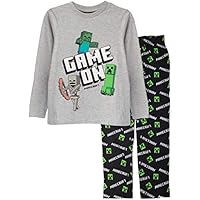 Minecraft En Juego Chicos Larga Pijamas Set Negro/Gris Brezo 146