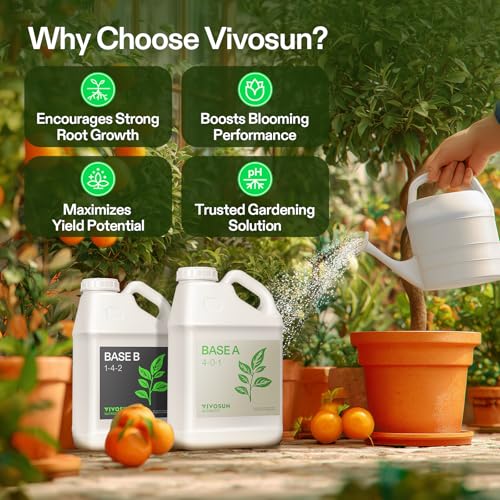 Image of VIVOSUN Liquid Nutrients Base A & B Bundle, Grow Big Hydroponic Fertilizer, Supports Vegetative and Flowering Stages for Outdoor, Indoor Plants, Best Plant Food, Set of 1 Gallon