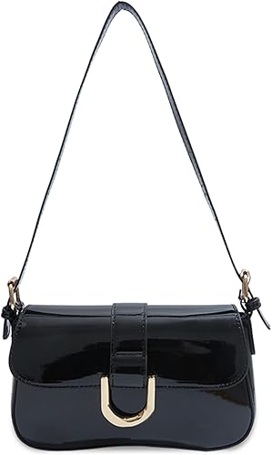 Bolso de hombro pequeño, Y2K para mujer, bolso de mano de piel sintética con 2 correas extraíbles, bolso cruzado