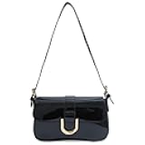 Small Shoulder Bag,Y2K Purse for Women, PU Leather Tote Handbag Clutch Purse with 2 Removable Straps Crossbody Bags