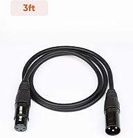 Vista 7 de CableCreation Cable XLR corto de 3 pies, cable de micrófono macho a hembra, balanceado de 3 pines compatible con micrófono Shure SM, Behringer