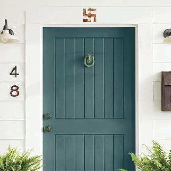 Image of Vastu Copper Swastik Pyramid | Door Sign for All Vastu Problems | Prosperity & Success for Vastu Dosh & Nazar Dosh | Size 3 Inch Approx, Pack-1 |